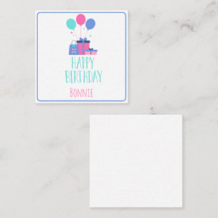 Birthday Cake Gift Enclosure Card – Personalized 