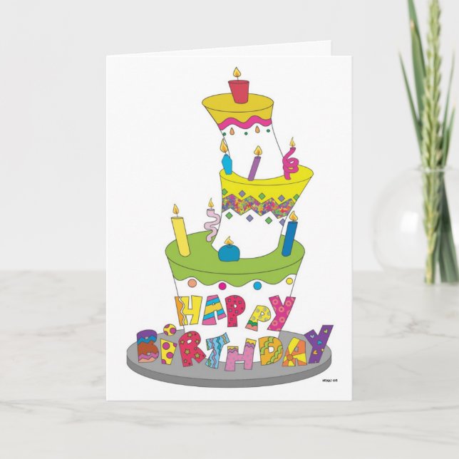 Birthday Cake Greeting Card (Front)