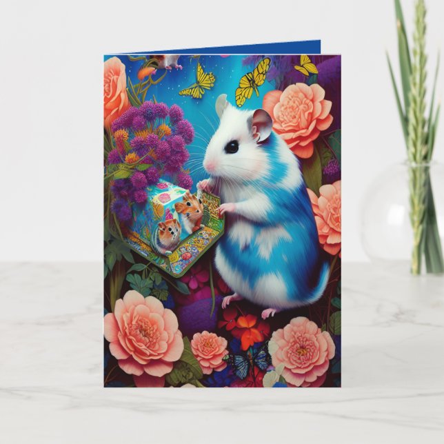 Birthday Cake Hamster So Cute Funny Card (Front)