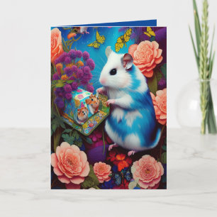 Birthday Cake Hamster So Cute Funny Card