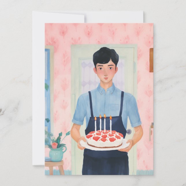 Birthday Cake Holiday Card (Front)