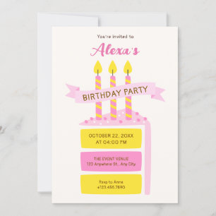 Birthday cake  invitation