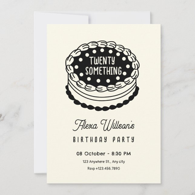 Birthday cake  invitation (Front)