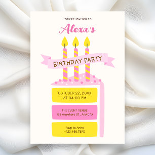 Birthday cake invitation