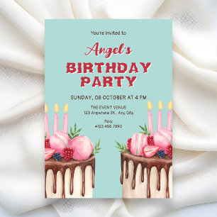 Birthday cake invitation