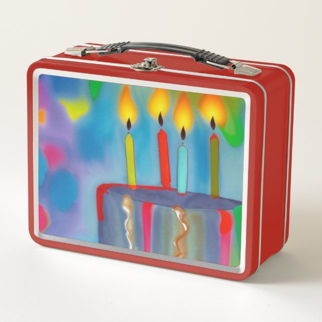 Birthday Cake Metal Lunch Box (Front)