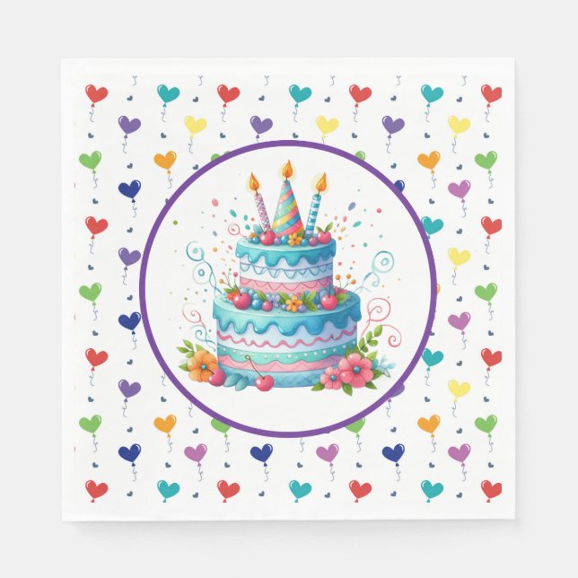 Birthday Cake  Napkin (Front)