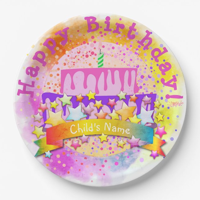 Birthday Cake Paper Plate - HAMbWG (Front)