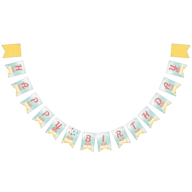 Birthday Cake - Party Bunting Flags Banner (All)