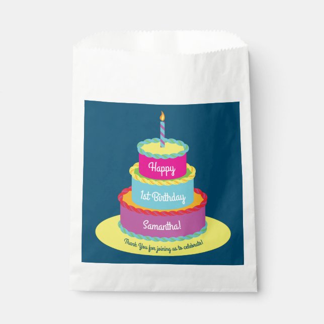Birthday Cake Party Favour Bag (Front)