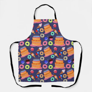 Birthday Cake Pastry Pattern Design Apron