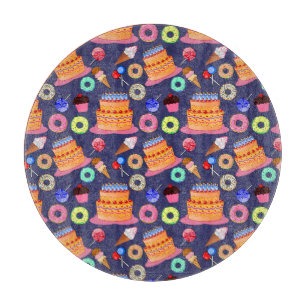 Birthday Cake Pastry Pattern Design Cutting Board