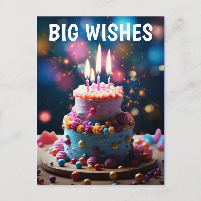 BIRTHDAY CAKE  POSTCARD (Front)