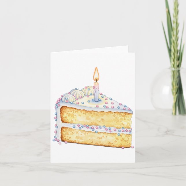 Birthday Cake Slice Card (inside blank) (Front)
