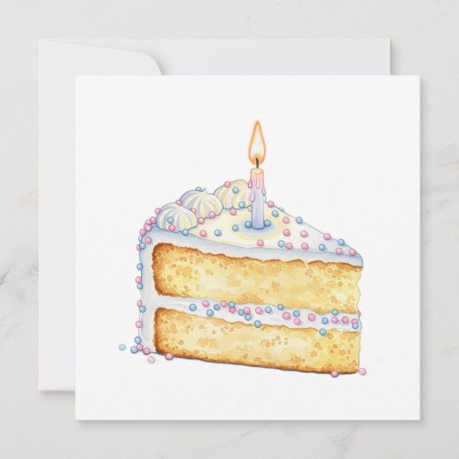 Birthday Cake Slice Invitation (Front)