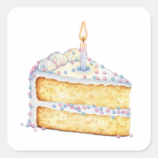 Birthday Cake Slice Sticker (Front)