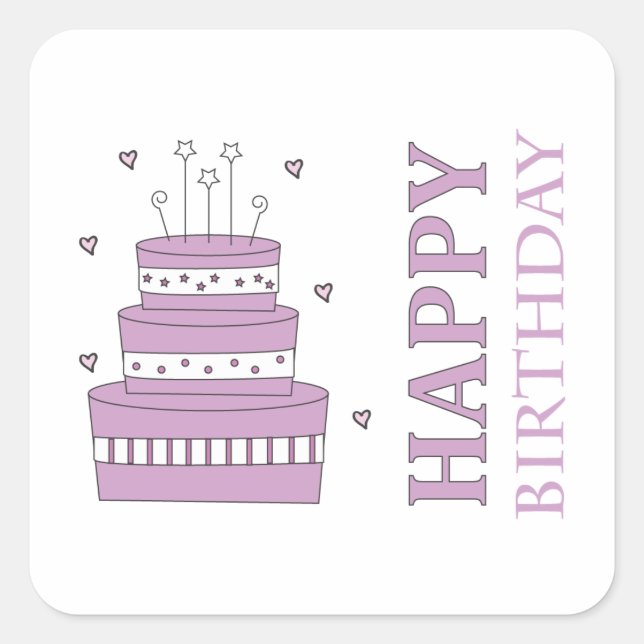 Birthday Cake Sticker (Front)