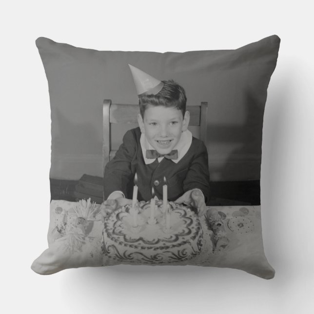 Birthday Cake Throw Pillow (Front)