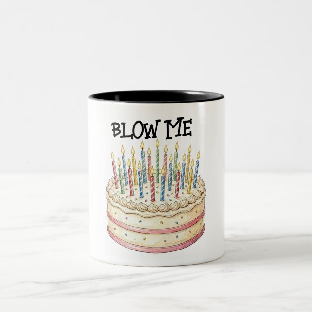 Birthday Cake  Two-Tone Coffee Mug (Center)