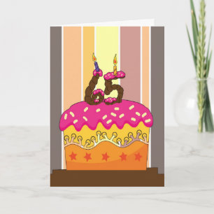 birthday - cake with candles 65 - 65th birthday gr card