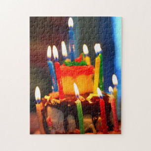 Birthday Cake with Candles Jigsaw Puzzle