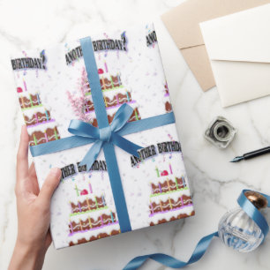 Birthday Cake With Confetti Wrapping Paper