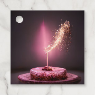 Birthday cake with sparkler favour tags