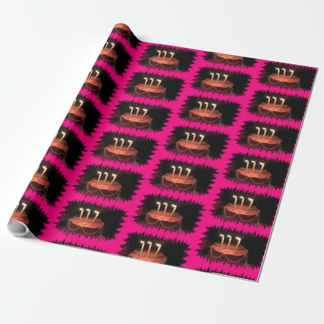 Birthday Cake Wrapping Paper (Unrolled)