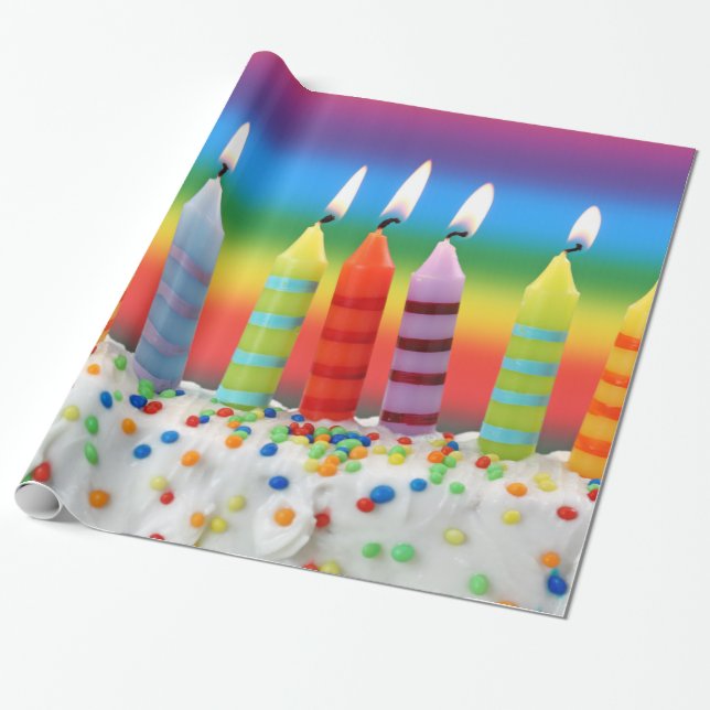 Birthday Cake Wrapping Paper (Unrolled)