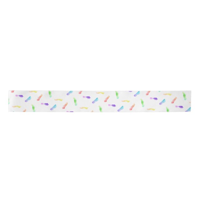 Birthday Cake Wrapping Paper Ribbon Match - HAMbWG Satin Ribbon (Front)