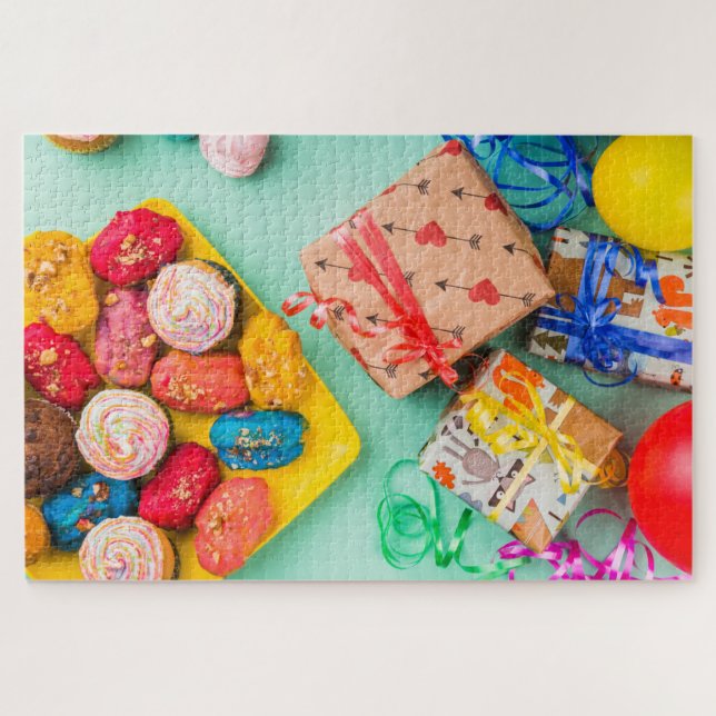 Birthday Cakes Cookies & Presents Jigsaw Puzzle (Horizontal)