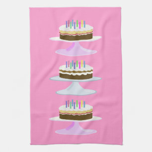 birthday cakes kitchen towel