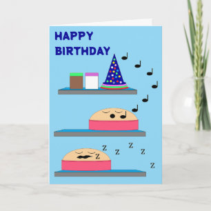 Birthday Cakes Waiting to be Frosted: Blue Blank Card