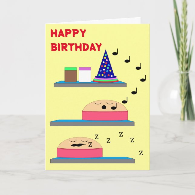 Birthday Cakes Waiting to be Frosted: Yellow Blank Card (Front)
