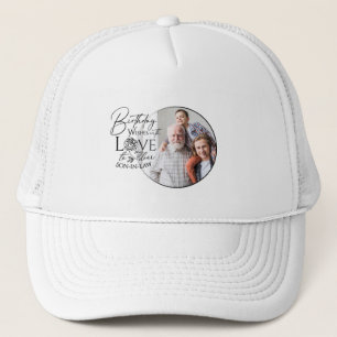 Birthday Calligraphy Photo Design For Son In Law Trucker Hat