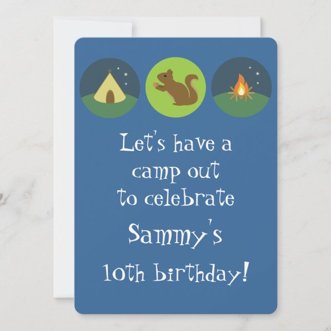 Birthday Camp Out Invitation (Front)