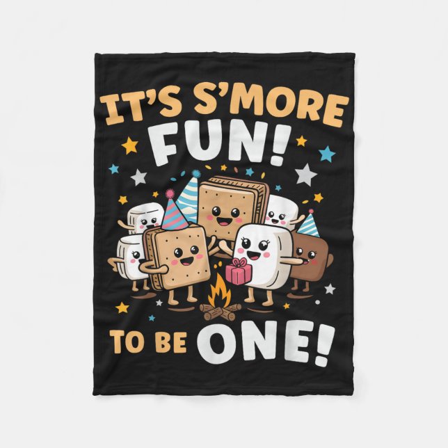 Birthday Campfire Marshmallow Its Smore Fun Being  Fleece Blanket (Front)