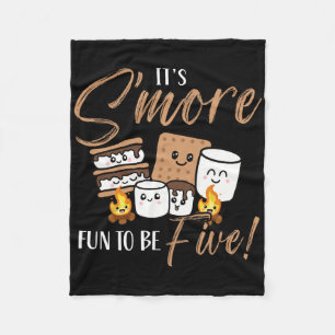 Birthday Campfire Marshmallow It's S'more Fun To B Fleece Blanket