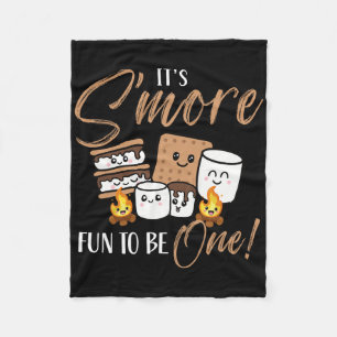 Birthday Campfire Marshmallow It's S'more Fun To B Fleece Blanket