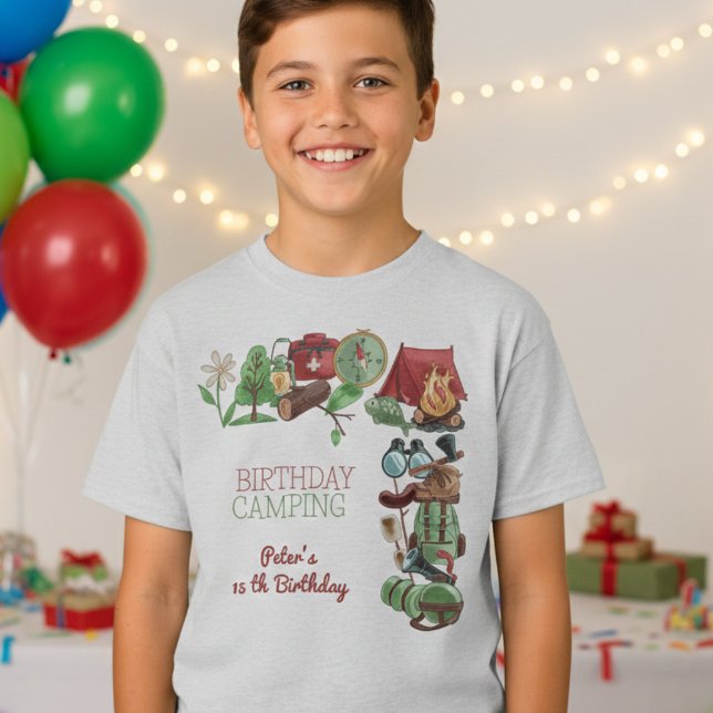 Birthday camping nature hiking for kids T-Shirt (Creator Uploaded)