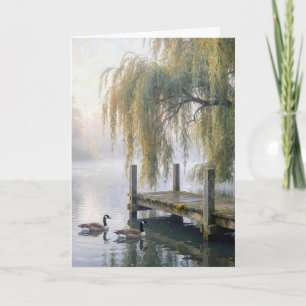 Birthday Canada Geese with Lake Dock Card