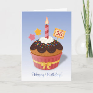 Birthday Candle Cupcake Custom Age Card