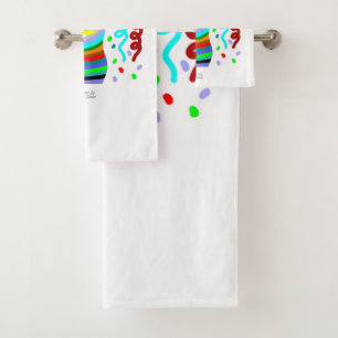 Birthday Candle Greetings Bathroom Towel Set