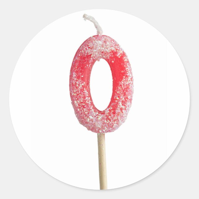 Birthday candle number 0 classic round sticker (Front)