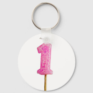 Birthday candle number 1 keychain