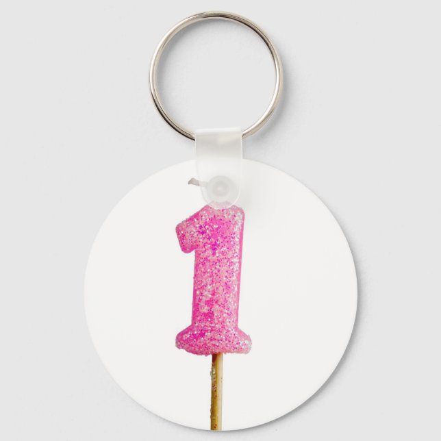 Birthday candle number 1 keychain (Front)