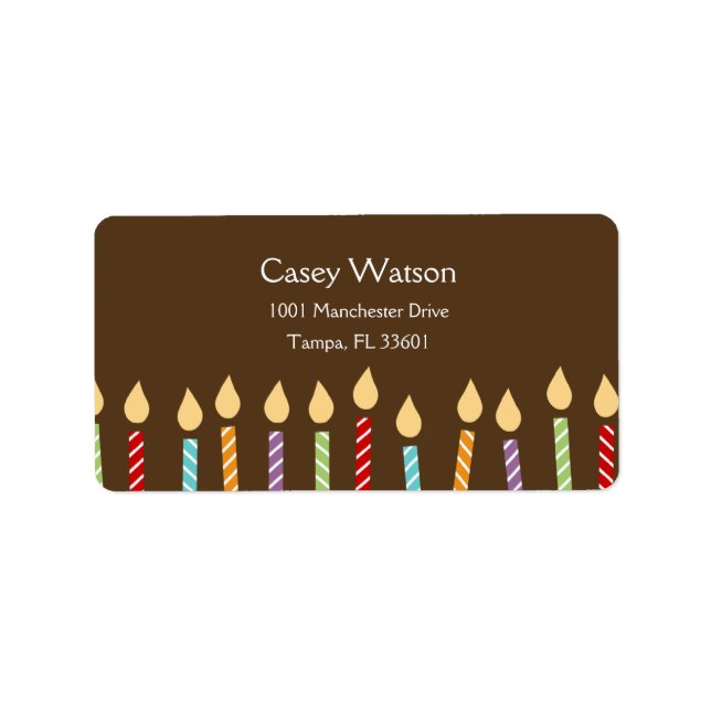 Birthday Candles Address Label (Front)