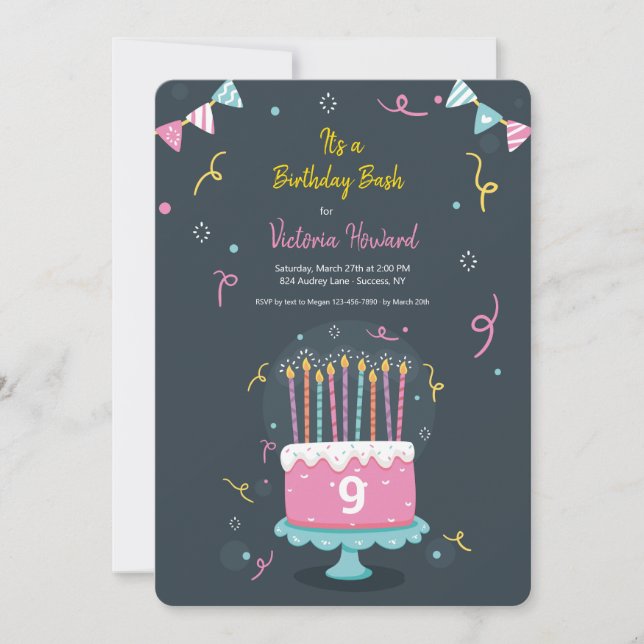 Birthday Candles Birthday Party Invitation (Front)