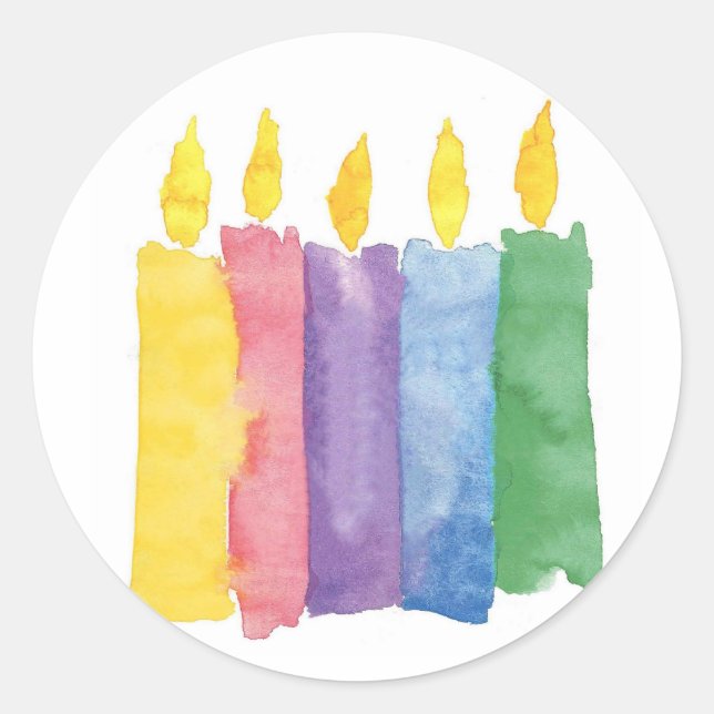 birthday candles classic round sticker (Front)