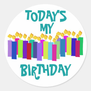 Birthday Candles Classic Round Sticker